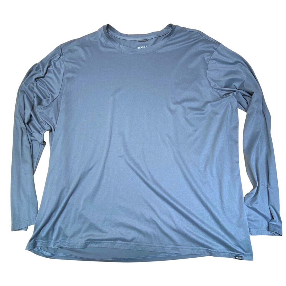 REI Co-op Men's 3XL Long Sleeve Performance Shirt Blue Polyester Spandex